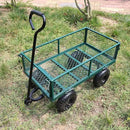 Heavy Duty 400 Lbs Capacity Mesh Steel Garden Cart Folding Utility Wagon with Removable Sides Multi-Purpose by GreenHaven Gardens