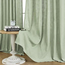 Joydeco Sage Green Curtains - 72 Inch Long, 2 Panel Set, Semi Sheer Linen Farmhouse Curtains for Living Room & Bedroom Windows by CozyNest Decor
