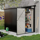 4x8 FT Metal Outdoor Lean to Storage Shed, Lean to Garden Shed Utility Tool Shed, Heavy-Duty Outdoor Metal Wall Side Storage Sheds by GreenHaven Gardens