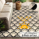 OLANLY Reversible Outdoor Rug 6x9 ft Clearance, Waterproof Outdoor Plastic Straw Rug with Interlacing Pattern, RV Mat for Patio, Camping, Balcony, Deck, Backyard, Black & Beige by CozyNest Decor