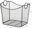 Deco 79 Metal Decorative and Functional Storage Basket Deep Basket Organizer with Round Handles, Basket for Storage 20" x 18" x 20", Black