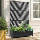 Raised Garden Bed with Trellis and Wheels,73"x47"x16" Metal Raised Garden Bed,Black Parallel Metal Planter with Climbing Trellis for Vines & Vegetables by GreenHaven Gardens
