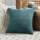 Fancy Homi 2 Packs Teal Euro Decorative Throw Pillow Covers 26x26 Inch for Living Room Couch Bed, Rustic Farmhouse Boho Home Decor, Soft Corss Corduroy Patchwork Textured Square Cushion Case 66x66 cm by CozyNest Decor