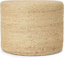 REDEARTH · Cylindrical Pouf Foot Stool Ottoman - Jute Braided Pouffe Poof Accent Sitting Footrest for Living Room, Bedroom, Nursery, Patio, Lounge & Other Rooms (Natural, 18"x18"x14") by CozyNest Decor