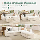 HONBAY Sectional Couch with Storage Seats, Modular Sectional Sofa with Storage Ottoman, U Shaped Sectional Couches for Living Room,Beige by CozyNest Decor
