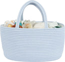 Diaper Caddy Organizer Cotton Rope Baby Basket Nursery Storage and Portable Tote Bag for Car Ideal Baby Shower Gifts and Registry Must-Have for Newborn Essentials Large blue by TinyTreasures Baby Boutique
