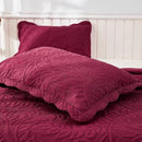 MarCielo 3-Piece 100% Cotton Oversized Bedspread Lightweight Quilt Coverlet Embroidery Farmhouse Bedding Set T0 (Wine Burgundy, Oversized Queen (100"x106")) by CozyNest Decor