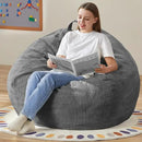 Hobestluk 3.5FT Bean Bag Chair Large Bean Bag with Filler Included Bean Bag Chairs for Adults Teardrop Bean Bag Chair with Removable Cover for Bedroom Living Room - (Large, Grey) by CozyNest Decor