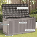 100 Gallon Storage Box, Waterproof Resin Deck Box with Hydraulic Piston Design, Lockable Storage Bench for Package Delivery, Storage Bin for Patio Cushions, Garden Tools, Grey by CozyNest Decor