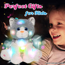 Cuteoy Light-up Singing Plush Cat LED Musical Kitty Stuffed Animal Adjustable Volume Lullaby Plushies Birthday Christmas Toy Gifts for Kids Toddler Girls, 10.5" by TinyTreasures Baby Boutique