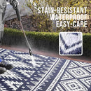 OLANLY Outdoor Rug Waterproof 8x10 ft, Reversible Outdoor Plastic Straw Rug, Boho Patio Rug, Indoor Outdoor Carpet, RV Mat Outside for Patio, Camp, Picnic, Balcony, Deck, Backyard, Navy & White by GreenHaven Gardens