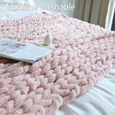 Maetoow Chenille Chunky Knit Blanket Throw （40×50 Inch）, Handmade Warm & Cozy Blanket Couch, Bed, Home Decor, Soft Breathable Fleece Banket, Christmas Thick and Giant Yarn Throws, Light Pink by CozyNest Decor