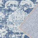 jinchan Hallway Runner Rug 3x8 Machine Washable Runner Rug Dark Blue Vintage Floral Design Non-Slip Low Pile Ultra-Thin for Kitchen Laundry Room Bedroom Farmhouse (3‘x8',Dark Blue) by TinyTreasures Baby Boutique