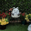 Alpine Corporation MCC862 Indoor/Outdoor Frog with Dragonfly Garden Statue, Stone Finish Frog Statue for Yard, 24" H, Silver by GreenHaven Gardens