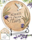 10-Inch Garden Memorial Stone with Included Plaque Stand & Sympathy Card, Memorial Plaques for Outdoors with Peace Dove Amongst Olive Branches, Memorial Stepping Stone for Loss of Loved One by GreenHaven Gardens