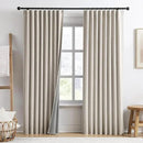 RAIN CITY Extra Wide Patio Door Curtains 2 Panels,Total 140 in Wide Boho Noise Reduction Window Burlap Track System Curtain Panels for Country Villa Back Tab Pleat Tape with Hooks,Linen Beige 70x84 by CozyNest Decor