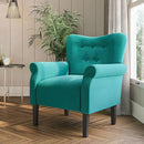 BELLEZE Modern Accent Chair for Living Room, High Back Armchair with Wooden Legs, Upholstered Wingback Chair Padded Armrest Single Sofa Club Chair for Living Room, Bedroom - Allston (Mallard Teal) by CozyNest Decor