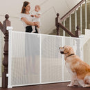 Retractable Baby Gates for Stairs, 55" Wide Baby Gate Dog Gate, 41" Tall Retractable Pet Gate for Doorways, Child Safety Gates Mesh Gate with Fiberglass Rods for Stairways, Hallways, Indoor/Outdoor by TinyTreasures Baby Boutique