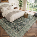 Washable 8x10 Area Rugs for Living Room, Boho Non-Slip Silicone Backing Rugs for Bedroom Dining Room Nursery Office, 0.3" Neutral Oriental Throw Carpet with 0.16" Cushioning Pad, Sage Green/Multi by TinyTreasures Baby Boutique