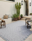 Loloi Amber Lewis Topanga Collection TOP-07 Silver/Blue 3'-11" x 5'-11" Indoor/Outdoor Accent Rug by CozyNest Decor