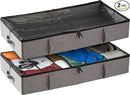 storageLAB Under Bed Storage Containers, Closet Organizers with Sturdy Handles for Clothes, Comforters, and Accessories, Perfect for Use Under or at the End of the Bed - 2 Pack, Grey by CozyNest Decor