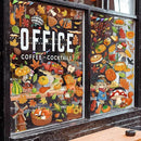Fall Window Clings Decorations - Leaves Pumpkin Scarecrow Autumn Clings for Glass Windows, Double Sided Reusable Window Stickers, Cute Large Thanksgiving Harvest Window Decals-184 PCS/9 Sheet by CozyNest Decor