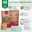 Organo Republic 40 Vegetable Seeds Variety Pack - 26000 Non GMO Heirloom Seeds for Planting Vegetables & Fruits in Bulk Individual Seed Packets, Home Garden Seeds for Hydroponic, Indoor & Outdoors by GreenHaven Gardens
