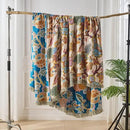 100% Muslin Throw Blanket for Couch, Butterfly and Floral Double Embroidery Fall Throw Blanket 60"x80" for Sofa, Chair, Woven Cotton Reversible Mexican Blanket by CozyNest Decor