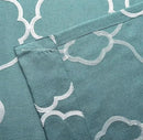 MIUCO Moroccan Embroidered Semi-Sheer Curtains Faux Linen Grommet Curtains for Living Room 52 x 84 Inch 2 Panels Set, Teal by CozyNest Decor