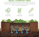 Best Choice Products 8x4x2ft Outdoor Metal Raised Garden Bed, Deep Root Planter Box for Vegetables, Flowers, Herbs, and Succulents w/ 478 Gallon Capacity - Wood Grain by GreenHaven Gardens
