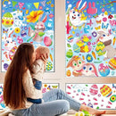 Large Easter Window Clings - Bunny Window Stickers Decals for Glass Windows, Cute Easter Egg Double Sided Reusable Window Holiday Decorations, Bird Office Spring Patry Decor, 9Sheet/121PCS by CozyNest Decor