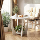 Rustic Farmhouse end Table X 2P with Storage Shelf, French Country Accent Side Table for Family, Dinning or Living Room, Small Spaces, Modern, Round, White by CozyNest Decor