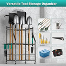 EVERHANGER Garden Tool Organizer Stand, Garage Tool Storage Organization, Yard Tool Racks with lockable wheels, Fit for Long-Handled Tools/Rakes/Brooms, Indoor/Outdoor Use by GreenHaven Gardens
