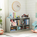 Toy Organizers and Storage, 5-Section Kids Bookshelf for Organizing Books Toys, School Classroom Wooden Storage Cabinet for Children's Room, Playroom, Nursery (Grey) by CozyNest Decor