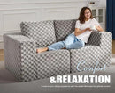 Modular Sectional Sofa 2 Seater Loveseat Modular Couch with Deep Seat Memory Foam Cloud Chair with Pillows Oversized Sectional Sofa for Living Room Bedroom (Plush Grey, Loveseat) by CozyNest Decor