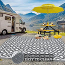 Pauwer Reversible Outdoor Rug, 9'x12', Waterproof, Polypropylene, Moroccan Grey, Area Rug for Patio, RV, Camping, Picnic, Backyard, Deck, Balcony, Porch by GreenHaven Gardens