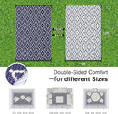 OLANLY Outdoor Rug 9x12 ft Waterproof, Outdoor Plastic Straw Rug with Geometric Pattern Clearance, Reversible RV Mat for Patio, Camping, Balcony, Deck, Backyard, Navy & White by CozyNest Decor