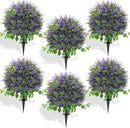 28" Artificial Boxwood Topiary Ball with Lavender, UV Resistant Topiary Tree Faux Boxwood Ball Shaped Porch Bushes with Ground Spike Artificial Bushes for Outdoors Front Door Decor Home Garden by GreenHaven Gardens