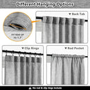 MYSKY HOME 95 Inch Curtains Farmhouse Light Filtering Privacy Curtain Drapes for Patio Door Living Room, Linen Look Texture Fabric Bohemian Draperies Soft Touch, 50x95, Dark Grey, 2 Panels by CozyNest Decor