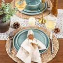 GBHOME Ceramic Dinnerware Sets for 4, 12 Pieces Stoneware Plates and Bowls Sets, Scratch Resistant Dishes, Dishwasher & Microwave Safe, Reactive Glaze-Malachite Green by CozyNest Decor