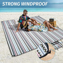 Picnic Blankets Extra Large Outdoor - Beach Blanket Waterproof Sandproof with Shoulder Strap, Machine Washable, Picnic Mat with Stakes for Grass Concert, Park.BohoGeometry by TinyTreasures Baby Boutique