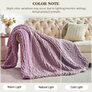 Carriediosa Chunky Knit Throw Blanket 50" X 60", 100% Hand Made Large Chenille Loop Yarn Soft Fluffy Throws for Couch Sofa Bed, Big Crochet Cozy Heavy Thick Cable Woven Blankets, Purple by CozyNest Decor