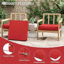 Patio Chair Cushions 24 X 24 X 5 Inch Waterproof Outdoor Seat Cushions for Patio Furniture, Outdoor Sofa Couch Pads with Ties & Handle, Set of 2, Red by GreenHaven Gardens