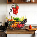 SimpleHouseware Fruit Basket Bowl with Banana Tree Hanger, Bronze by CozyNest Decor