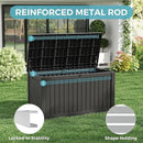 KAMABOKO Outdoor Storage Box, 150 Gallon Large Outdoor Resin Deck Box, Storage Waterproof Boxes Lockable Lid for Garden Tools, Pool Supplies, Patio Furniture and Cushions, Black by CozyNest Decor