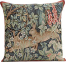 Charlotte Home Furnishings Decorative Tapestry Pillow Cover 14x14 in, Green Hares Couch Throw Pillow Cover, French Country Square Cushion Cases for Living Room Home Decor, Soft Cotton Jacquard Woven by CozyNest Decor