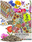 Seed Needs Partial Shade Wildflower Seed Mix for Planting | 5 Packs (1 Ounce Each) 14+ Varieties Open Pollinated Annual & Perennial Species | Flower Seeds Shade Tolerant | Bulk by GreenHaven Gardens