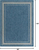 Unique Loom Outdoor Border Collection Area Rug - Soft Border (8' x 11' 4" Rectangle, Blue/ Ivory) by GreenHaven Gardens