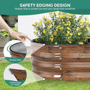 Galvanized Raised Garden Bed Outdoor - 4×2×1ft Planter Raised Beds for Gardening | Oval Metal Garden Planter Box with Safety Edging and Gloves for Vegetables Fruits and Flowers - Grain by GreenHaven Gardens