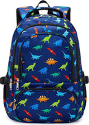 BLUEFAIRY Kids Backpack for Boys Elementary Primary Middle School Bags Back to School Bookbags Gifts Large Compartment with Tablet Sleeve Mochilas para niños 17" Dinosaur Navy Blue by TinyTreasures Baby Boutique